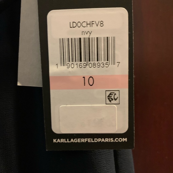 Karl Lagerfeld long navy dress size 10 NWT - Picture 5 of 12